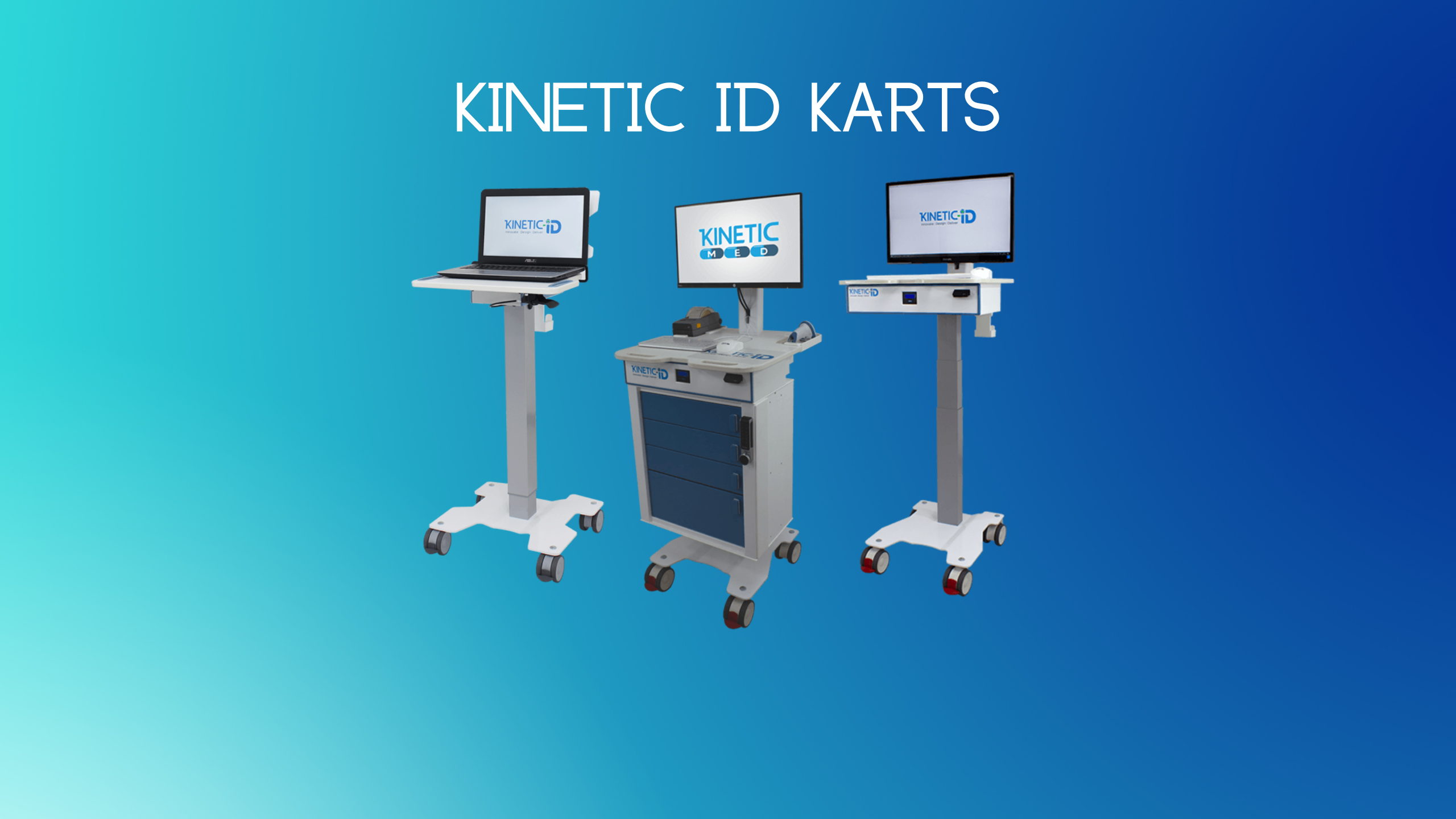 Kinetic ID 1, Kinetic ID 3, And Kinetic Med Karts with Bait Partner